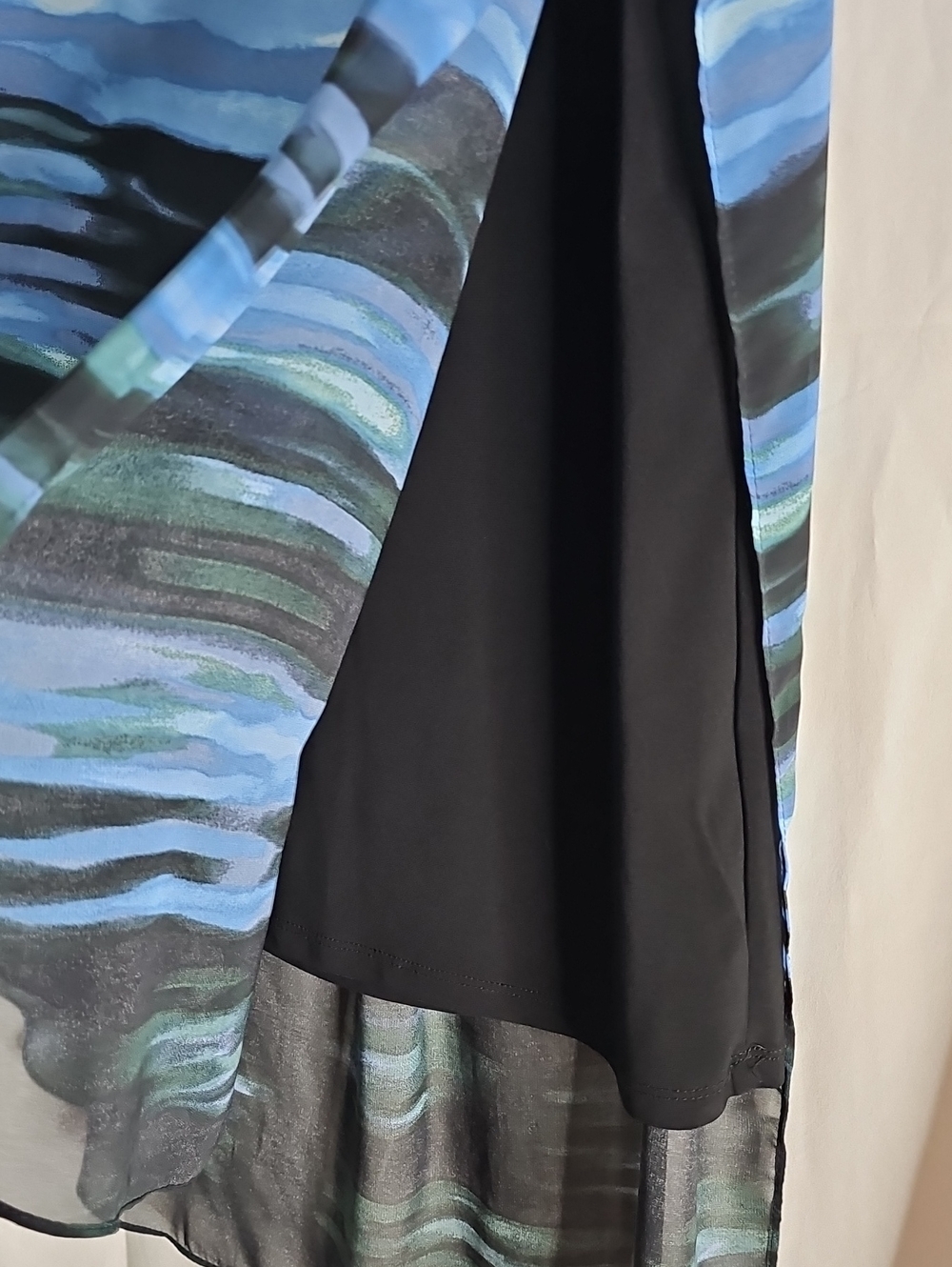 Peck & Peck Blue and Black Sheer Striped Tank - Picture 3 of 8